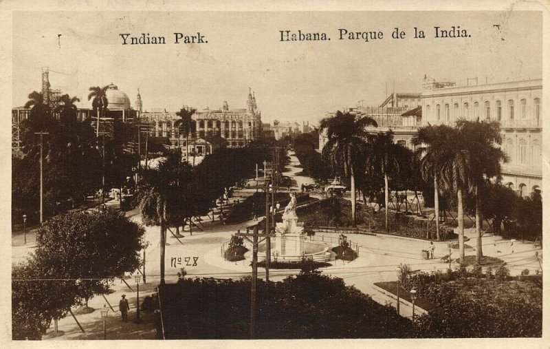 cuba, HAVANA, Parque de la India (1930s) RPPC Postcard