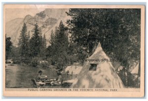 Public Camping Grounds In The Yosemite National Park CA Exposition Postcard