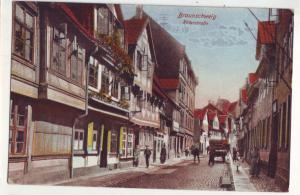 P1017 old card street scene people etc Ritterstraße Braunschweig germany