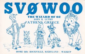 The Wizard Of Oz Amateur Radio Athens 2x Greece Greek 2x QSL Contact Card