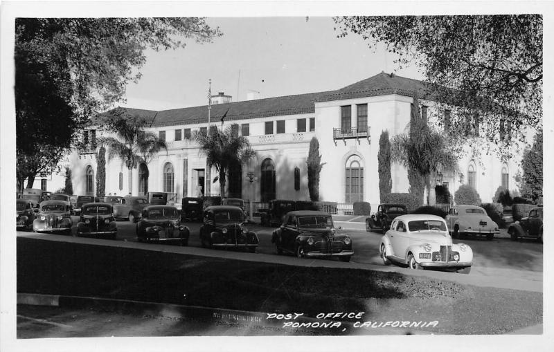 Post Office Cars Pomona California Frasher RPPC Real Photo postcard