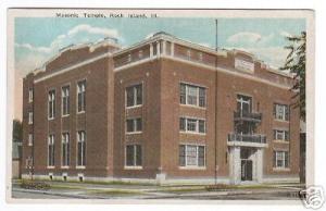 Masonic Temple Rock Island Illinois 1920c postcard
