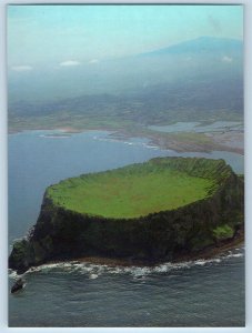 Cheju Island South Korea Postcard Sunrise Peak and Mt.Halla c1950's Vintage