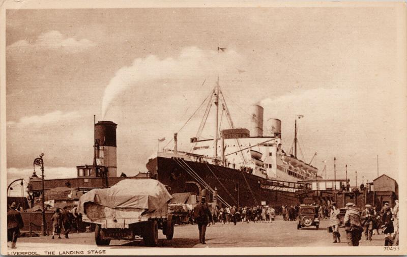 Liverpool England UK The Landing Stage Ship Port Unused Photochrom Postcard D73