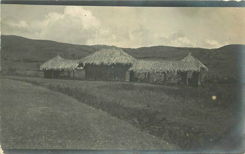 C-1910 Hawaii Native Art Complex RPPC Photo Postcard 20-852