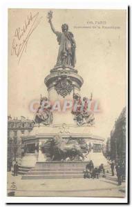 Paris (3rd) Old Postcard Monument of the Republic (lion)