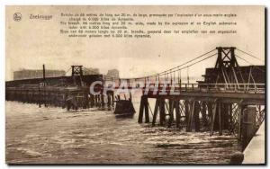 Old Postcard Zeebrugge Breche of meters long on