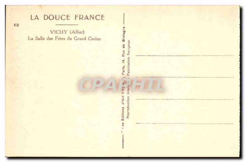 Postcard Vichy Allier Old Hall of the Grand Casino Holidays