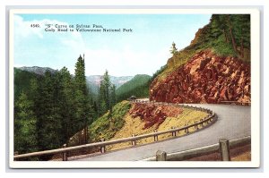 S Curve On Sylvan Pass Cody Road To Yellowstone National Park Wyoming Postcard