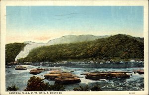 Kanawha Falls West Virginia WV Route 60 Vintage Postcard