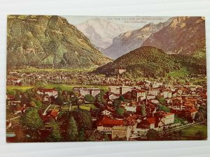 Vintage Postcard 1919 The Village of Interlachen Switzerland Valley of Aar