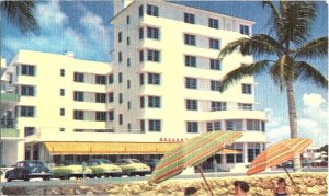 The Broadmoor Hotel Miami Beach Florida Vintage Cars Photochrome Postcard