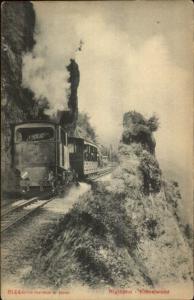 Switzerland RR Train Rigibahn Krabelwand c1910 Postcard