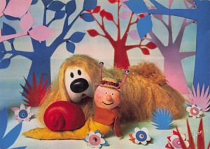 Brian & Dougal Magic Roundabout BBC TV Show 1970s Postcard