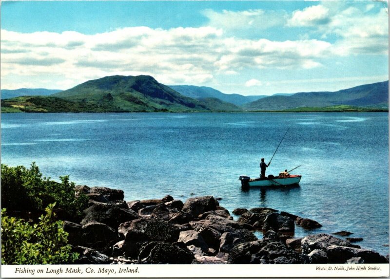 Fishing Boat on Lough Mask Co Mayo Ireland Postcard D Noble, John Hinde UNP