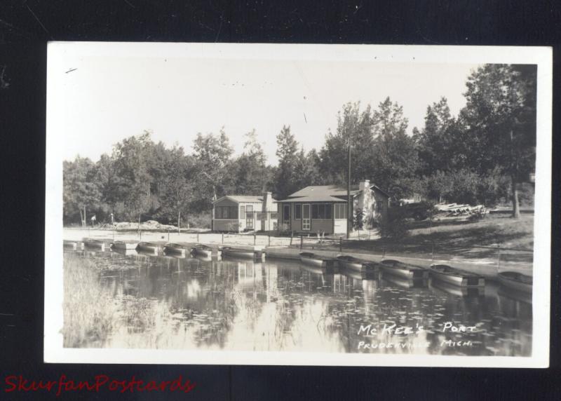 RPPC PRUDENVILLE MICHIGAN MCKEE'S PORT HOUGHTON LAKE REAL PHOTO POSTCARD