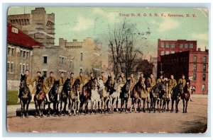 1920 Troop D.N.G.S.N.Y. Riding Horses Syracuse New York NY Antique Postcard