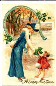 Angel and Woman Happy New Year