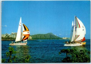 M-24417 This is Hawaiian sailing at its best with Diamond Head Waikiki Hawaii