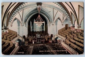 Montreal Canada Postcard Interior St. James Methodist Church 1908 Antique Posted