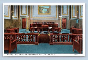 Supreme Court Room State Capitol Salt Lake City Utah UT UNP WB Postcard M1