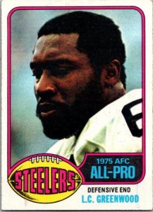 1976 Topps Football Card L C Greenwood Pittsburgh Steelers sk4454