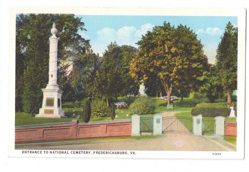 Fredericksburg VA Entrance National Cemetery Virginia