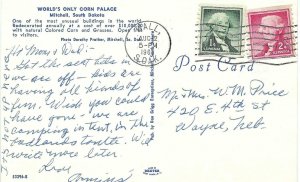 World's Only Corn Palace Mitchell South Dakota Mailed 1963