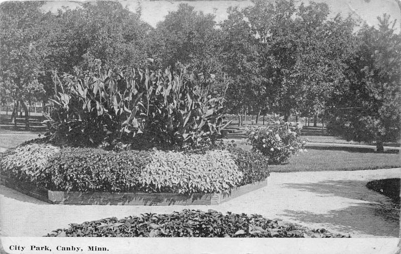 Canby Minneapolis~City Park~Flower Beds~c1910 B&W Postcard