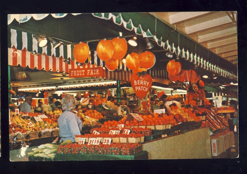 Los Angeles, California/CA Postcard, Farmers Market, Fruit Fair, Berry Patch