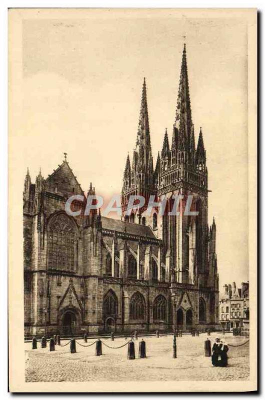 Old Postcard Quimper La Cathedrale