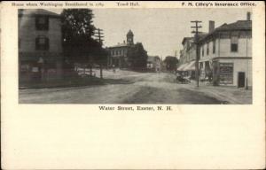 Exeter NH Water St. c1905 Postcard rpx