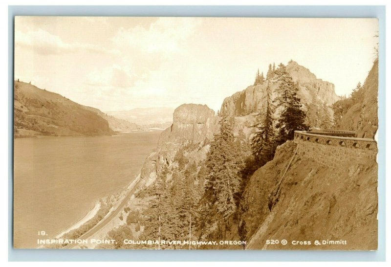 c. 1910 RPPC Inspiration Point Columbia River Highway Oregon Postcard P31 