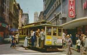 California San Francisco Cable Car #501 On Turntable At Powell and Market Street