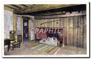 Postcard Old Wild West Cowboy Indian Linving room Paul Revere House Boston Mass
