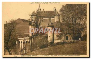 Old Postcard The Beautiful French Alps Uriage les Bains The bottom Chateau Fo...