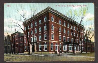 MA View of the YWCA Building in LOWELL MASS Massachusetts Postcard PC