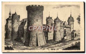 Rouen Old Postcard The castle of Philippe Auguste edified in 1204