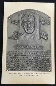 Unused Postcard Melvin T (Mel) Ott Baseball Hall of Fame NY LB