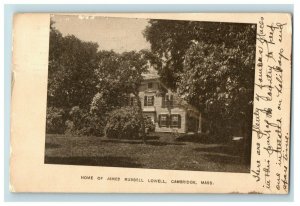 Circa 1900-09 James Tussell Lowell Home, Cambridge, Mass. Vintage Postcard P17