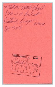 Postcard QSL CB Ham Radio Amateur Card From Ontario Oregon KFJ 7390 