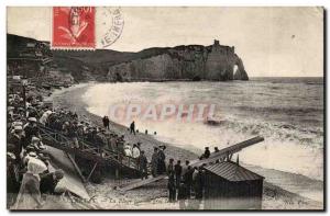 Etretat Postcard Old page in heavy weather