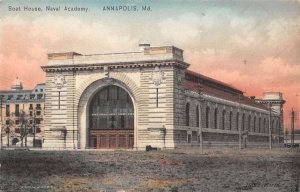 Annapolis Maryland view of boat house at Naval Academy antique pc ZC549010