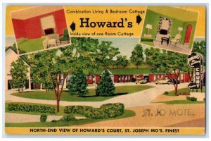 c1940 Howard's North-End View Howard's Court Room St. Joseph Missouri Postcard