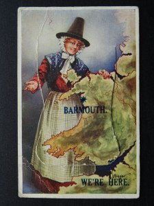 Merionethshire 12 Image Novelty Pull-Out BARMOUTH c1922 Postcard by ETWD