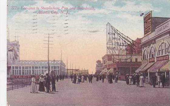 New Jersey Atlantic City Entrance To Steeplechase Pier And Boardwalk