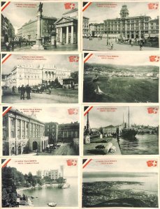 The new Italy redeemed Trieste set of 8 vintage postcards 