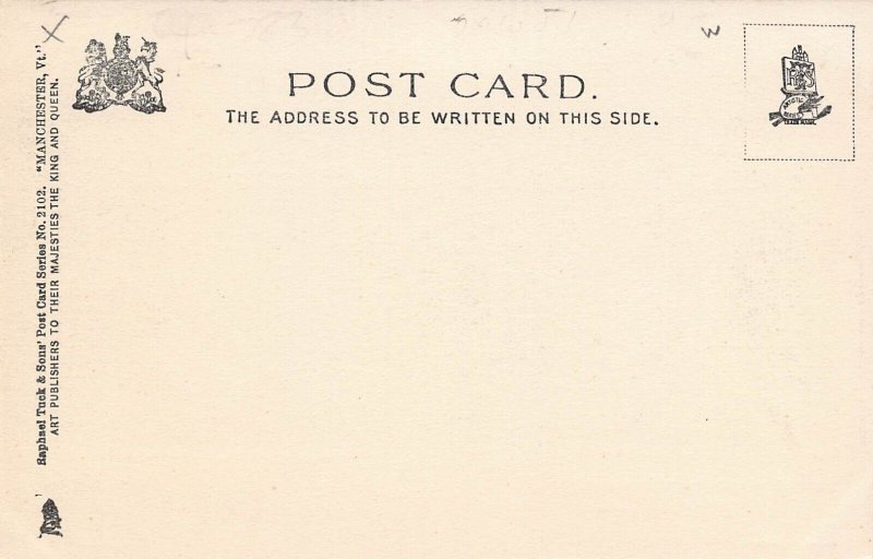 Main Street Manchester Vermont 1905c Tuck postcard