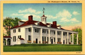 Vtg 1930s George Washington's Mansion Mt Vernon Virginia VA Unused Postcard