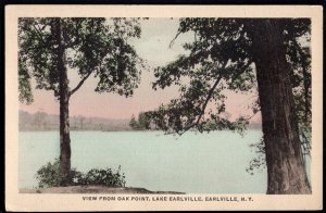 41320) New York EARLVILLE View from Oak Point Lake Earlville pm1927 White Border